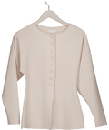 H&M Cream Waisted Button Through Top UK XS - Reliked