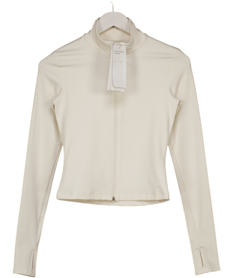 H&M Cream Zip - through Sports Jacket With Softmove UK XS - Reliked