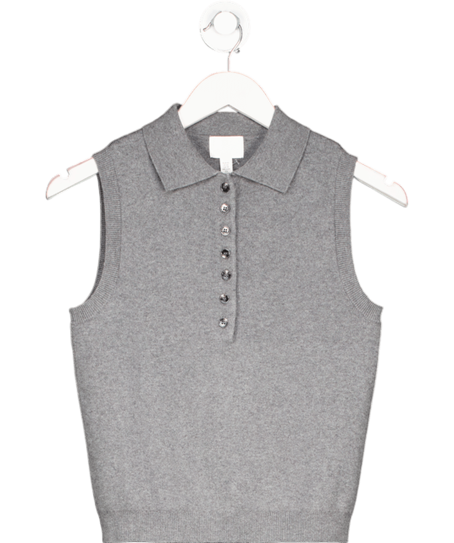 H&M Dark Grey Collared Sweater Vest UK XS - Reliked