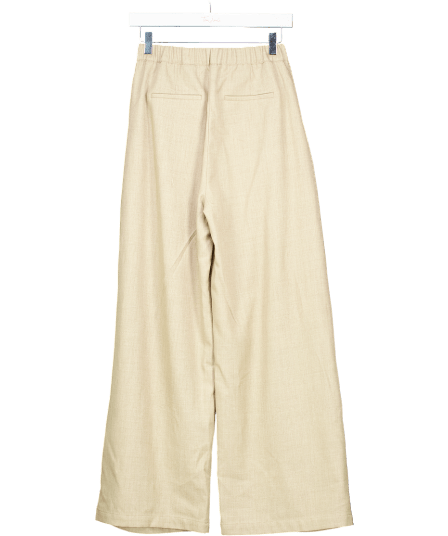H&M Edition Beige Pleated Linen Trousers UK XS - Reliked