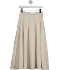 H&M Edition Cream Long Pleated Midi Skirt UK 6 - Reliked