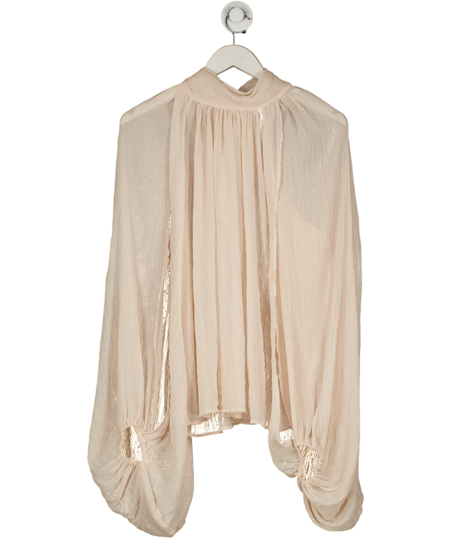 H&M Edition Powder Pink Tie - neck Blouse UK S - Reliked