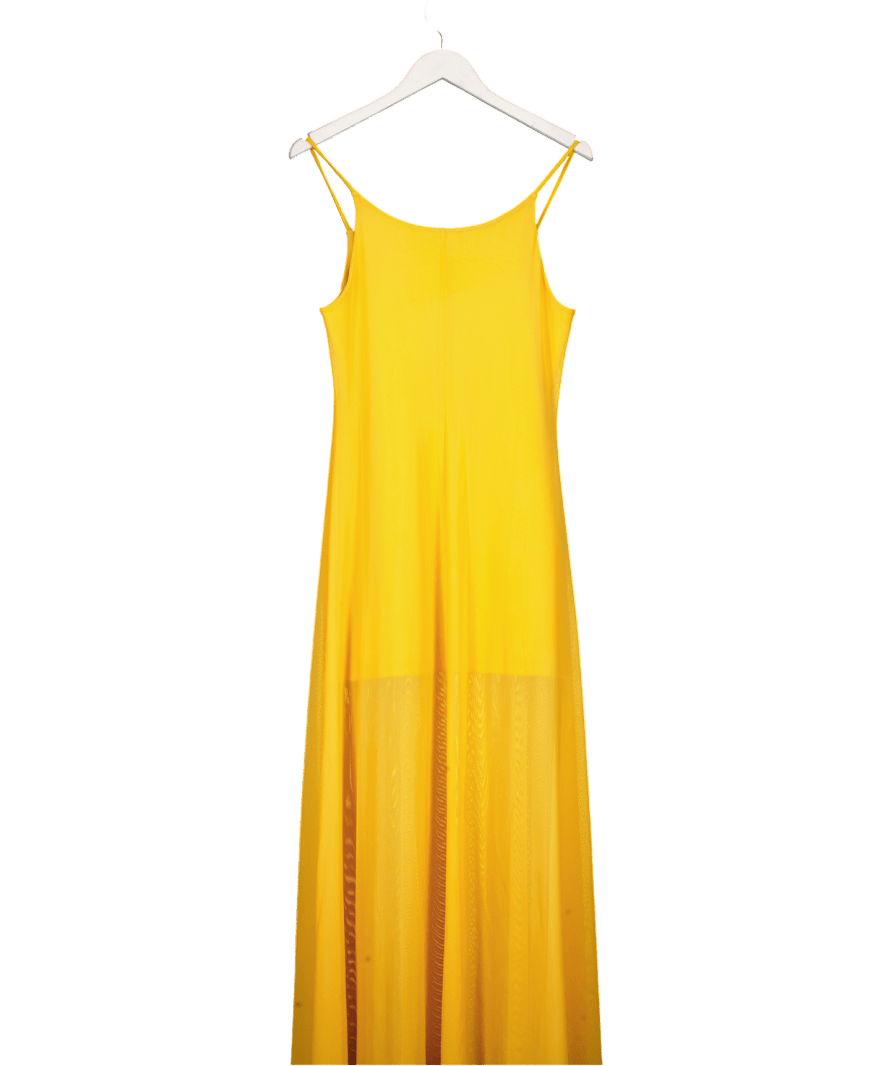 H&M Edition Yellow Sheer Hem Dress UK M - Reliked