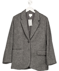 H&M Grey Oversized Brushed Wool - blend Blazer UK S - Reliked