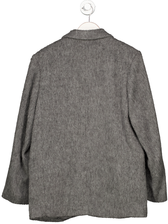 H&M Grey Oversized Brushed Wool - blend Blazer UK S - Reliked