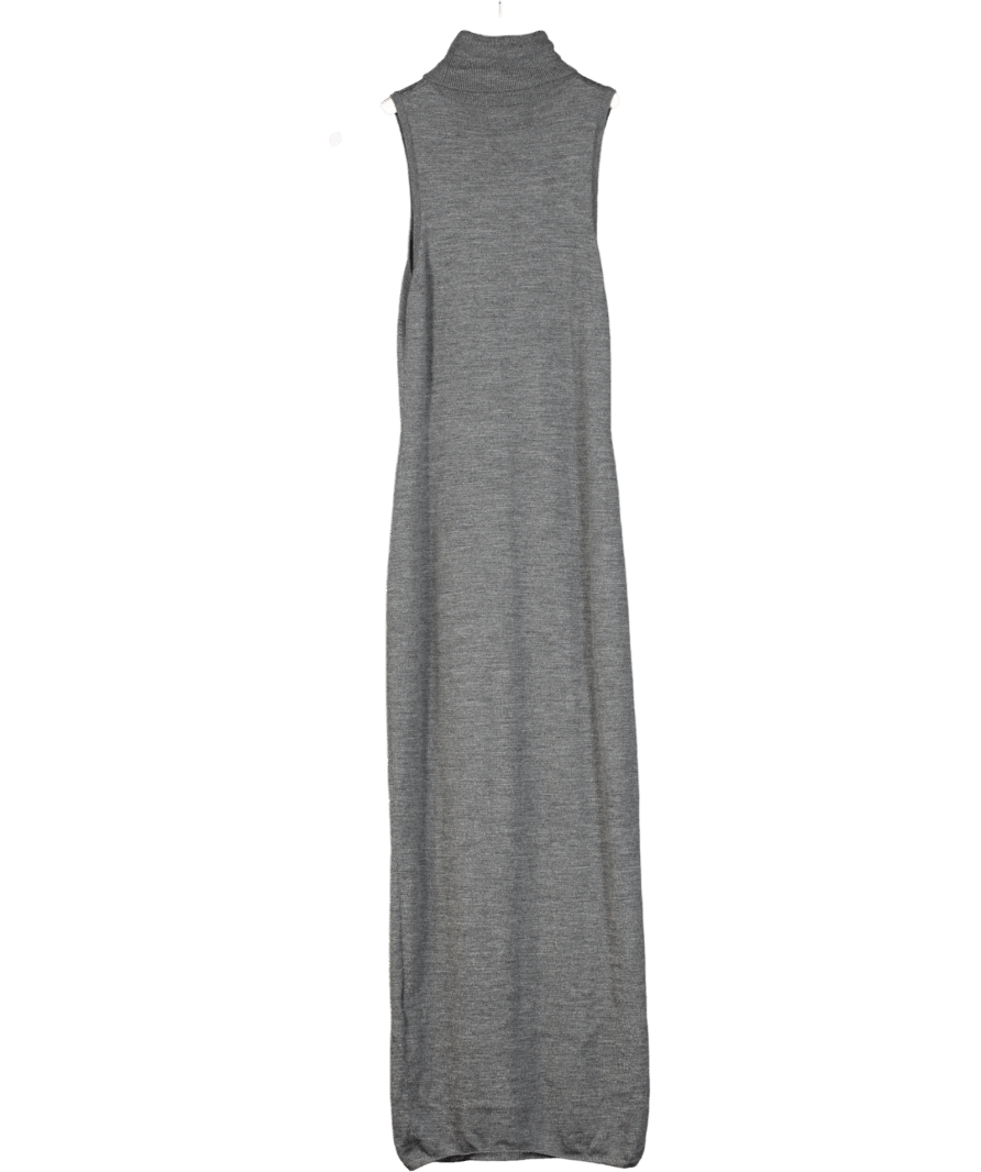 H&M Grey Sleeveless Turtleneck Wool Maxi Dress UK XS - Reliked