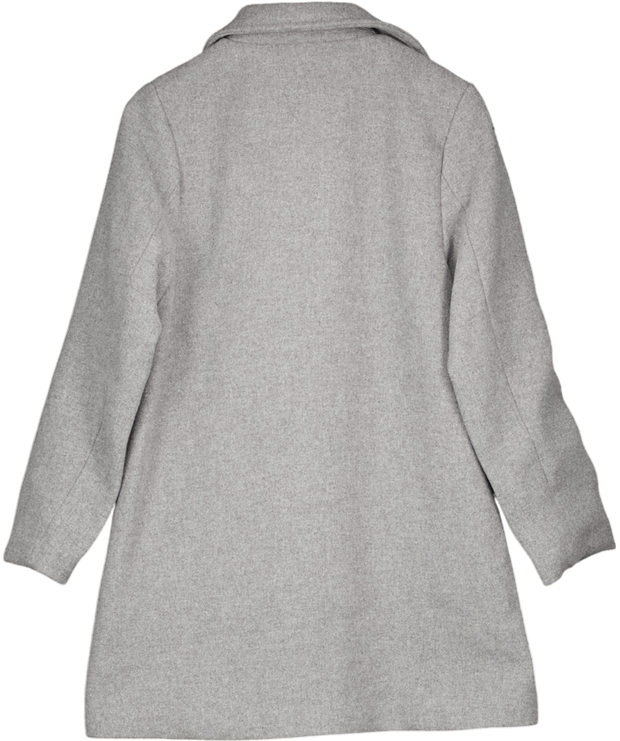 H&M Grey Wool Blend Knee Length Coat UK XS - Reliked