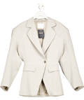H&M Grey Wool - blend Wide Shoulder Blazer UK 8 - Reliked