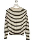 H&M Ivory / Black Supersoft Wool Blend Stripe Jumper UK S - Reliked