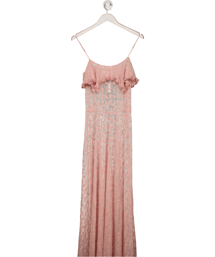H&M Pink Long Mesh Dress UK XS - Reliked
