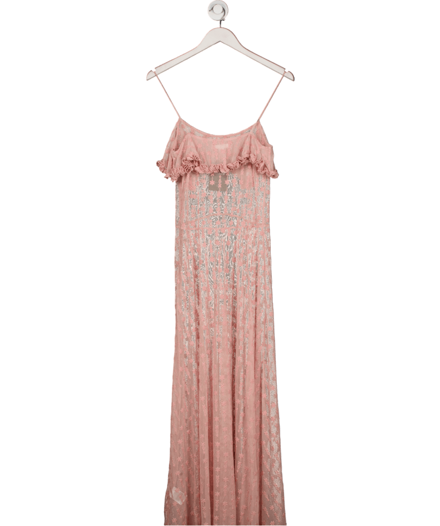H&M Pink Long Mesh Dress UK XS - Reliked