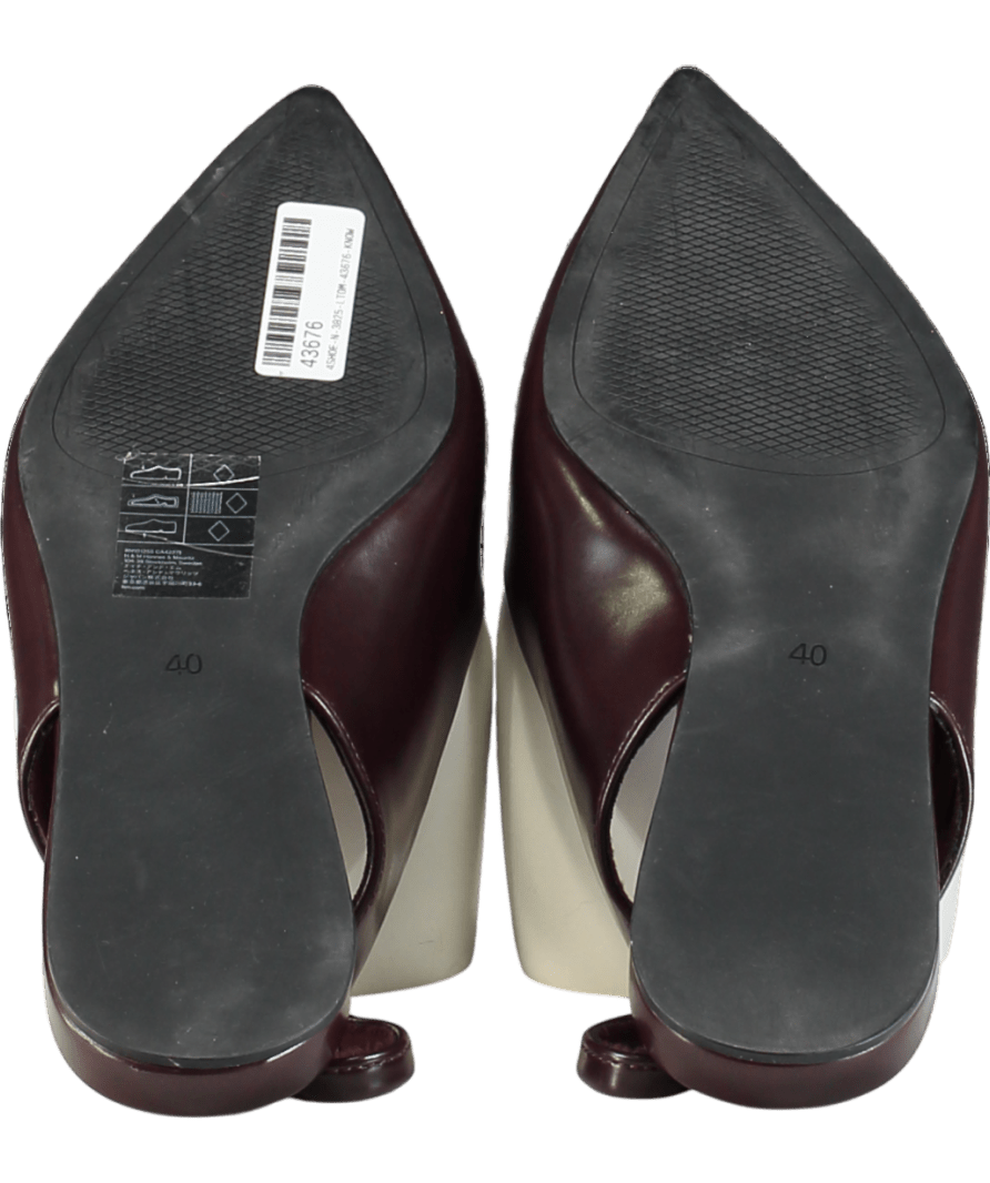 H&M Red Burgundy Pointed Slingback Flats UK 7 EU 40 👠 - Reliked