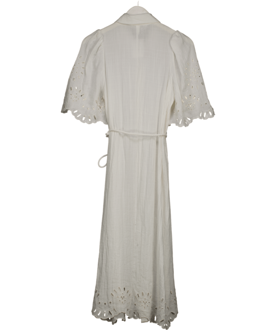 H&M White Broderie Anglaise Shirt Dress UK XS - Reliked