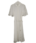 H&M White Broderie Anglaise Shirt Dress UK XS - Reliked