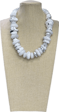 H&M White chunky marble stone statement necklace - Reliked