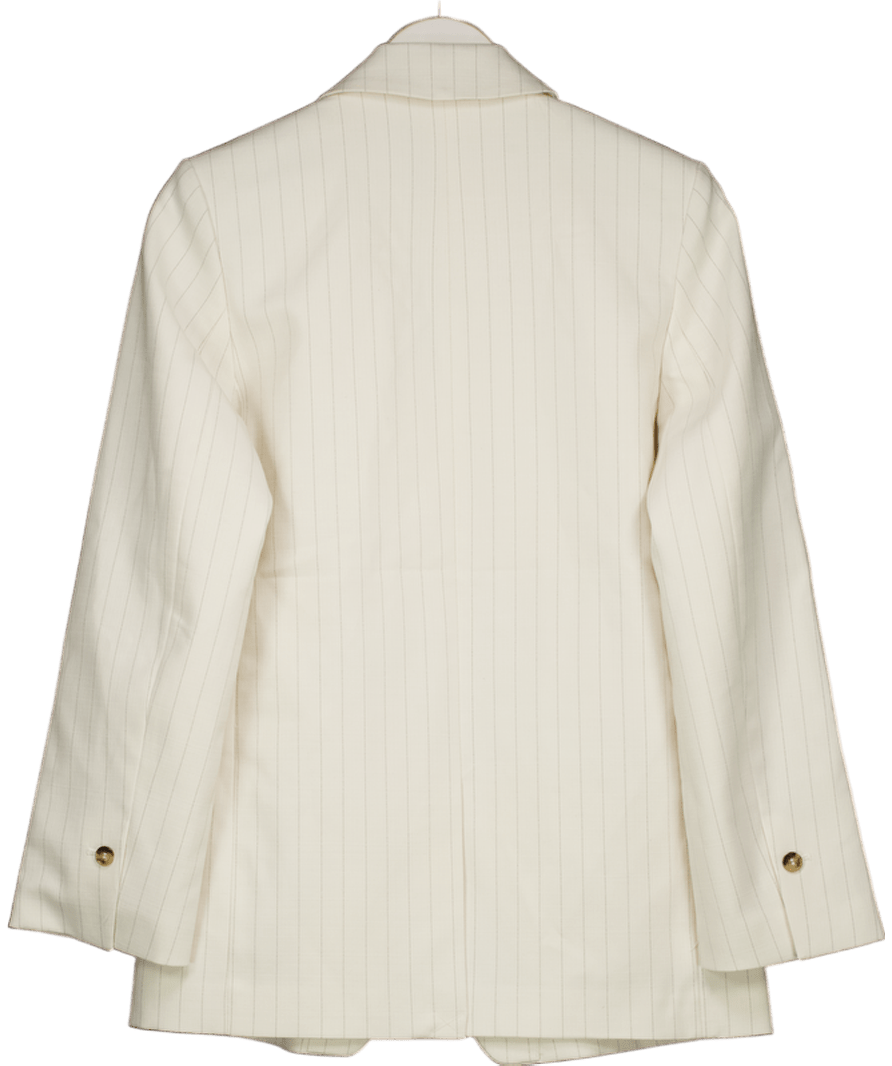 H&M White Fitted Blazer UK XS - Reliked