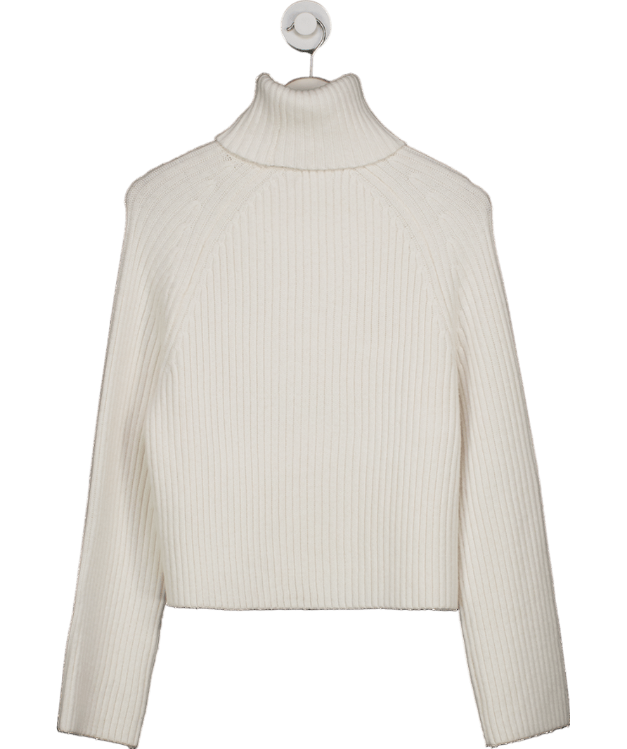 H&M White Oversized Polo - neck Jumper UK XS - Reliked