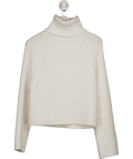 H&M White Oversized Polo - neck Jumper UK XS - Reliked