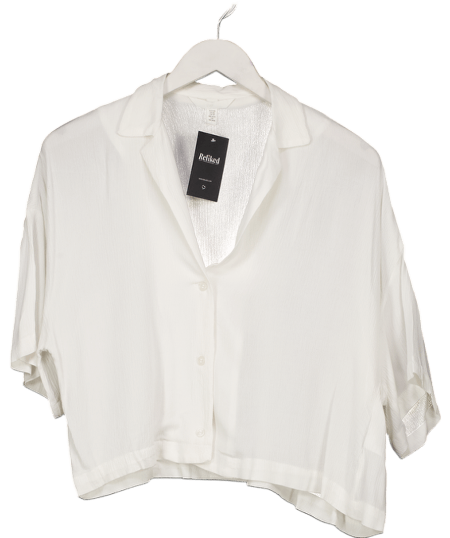 H&M White Oversized Resort Shirt UK XS - Reliked