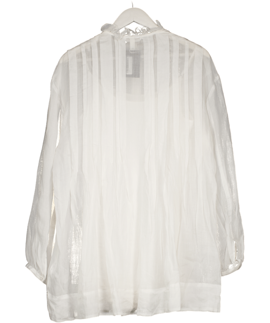 H&M White Pintucked Ramie Dress UK XS - Reliked