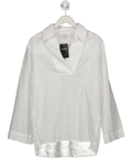 H&M White Ramie Linen Oversize Pop Over Shirt UK XS - Reliked