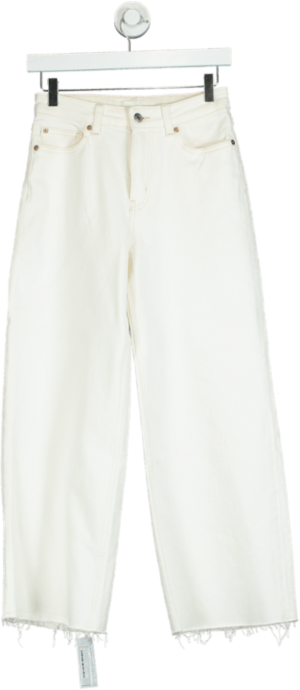 H&M White Wide - leg Jeans UK 6 - Reliked