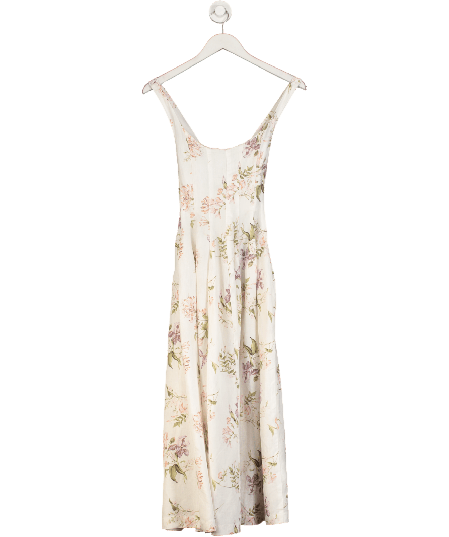 H&M X Brock Collection White Floral Midi Dress UK XS - Reliked