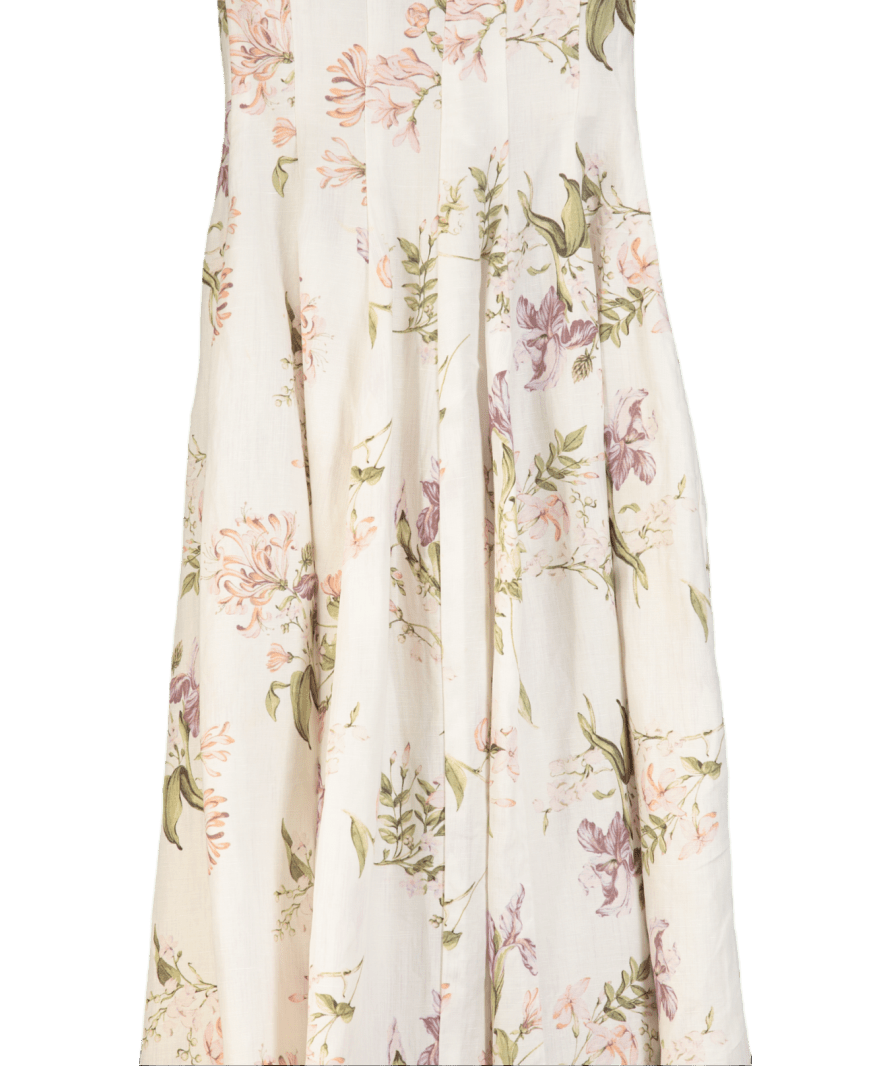 H&M X Brock Collection White Floral Midi Dress UK XS - Reliked