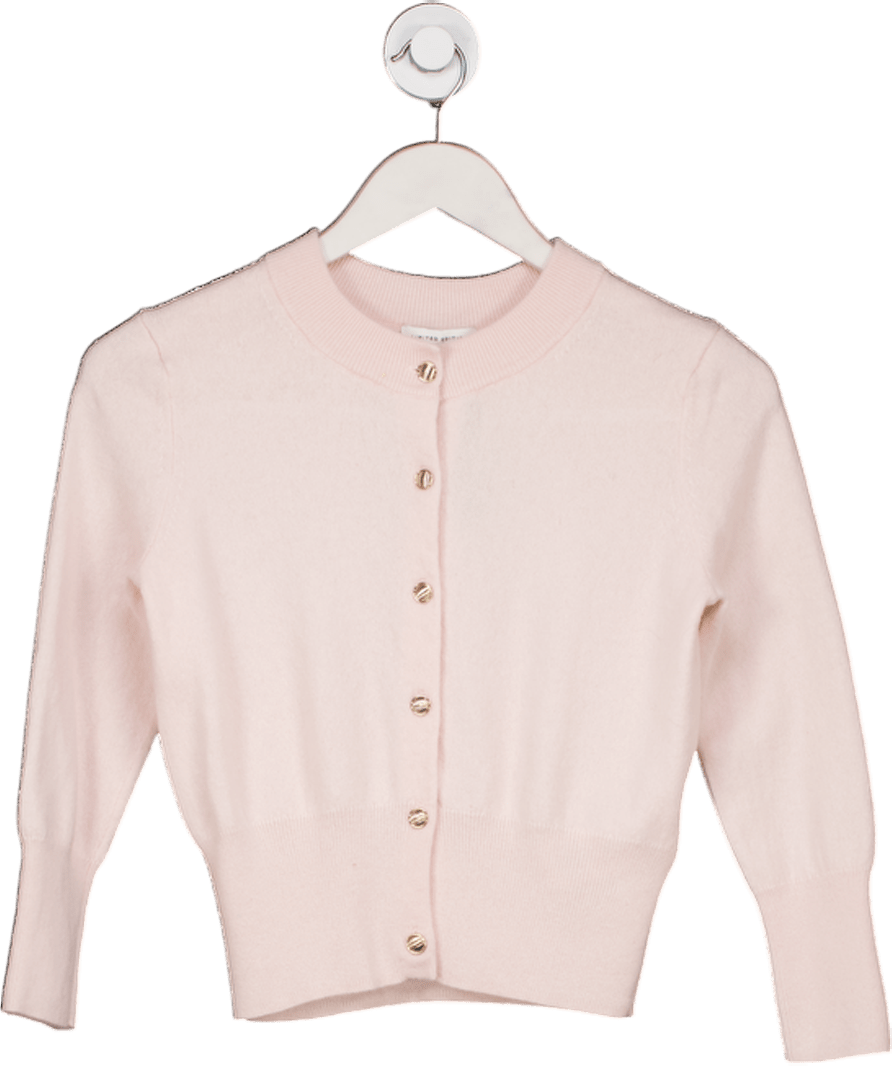 Hobbs Ballet Pink Tresco Merino Wool Cashmere Cardigan UK S - Reliked