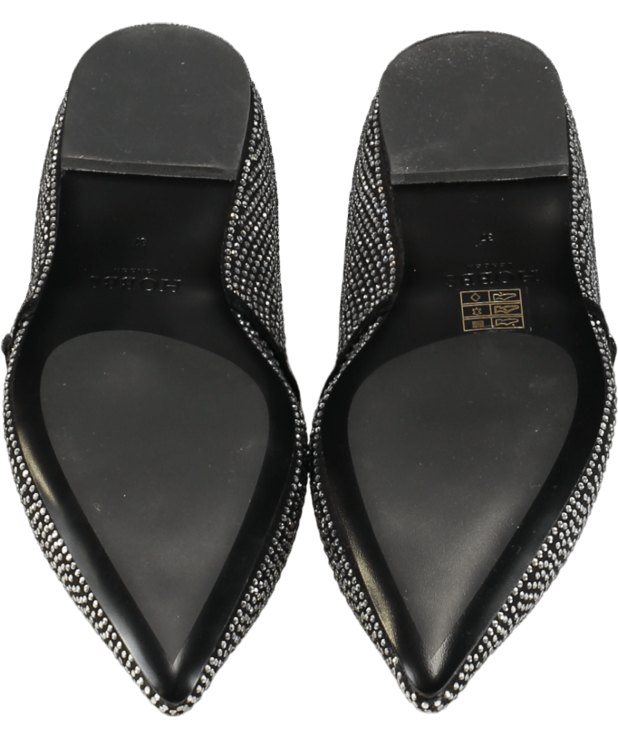 Hobbs Black Crystal Embellished Pointed Toe Mary Jane Flat Shoes UK 4 EU 37 👠 - Reliked