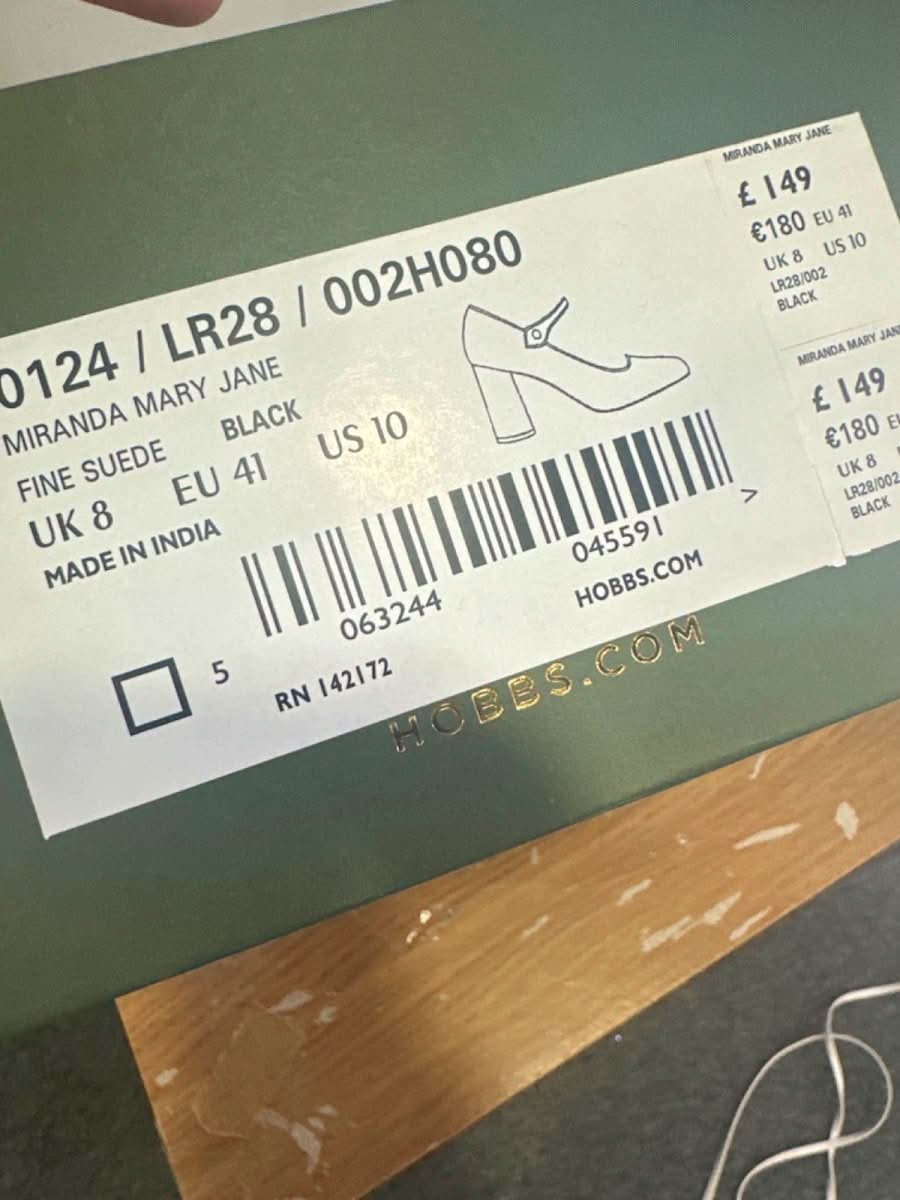 Hobbs Black Miranda Mary Jane Heels EU 41 UK 8 - Reliked