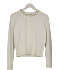 Hobbs Cream Oakley Pearl & Diamante Beaded Cardigan UK XS - Reliked