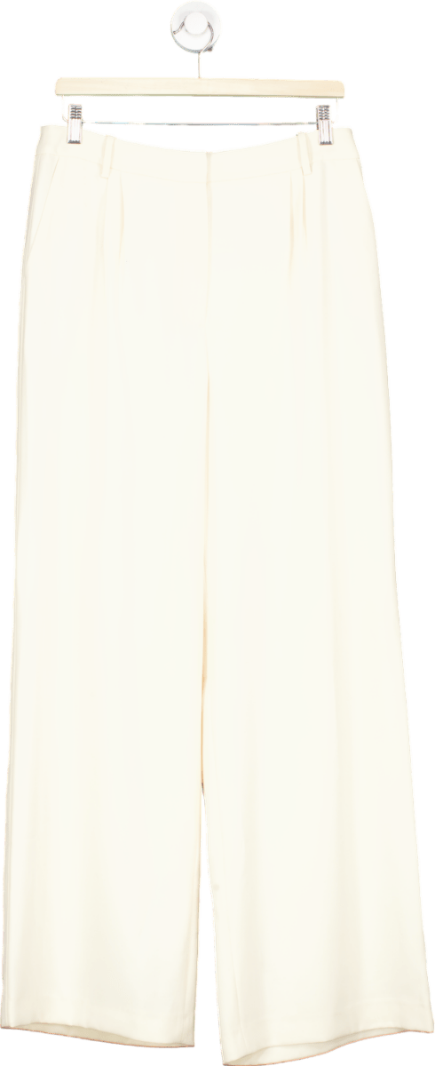 Hobbs Cream Wide Leg Trousers UK 12 - Reliked