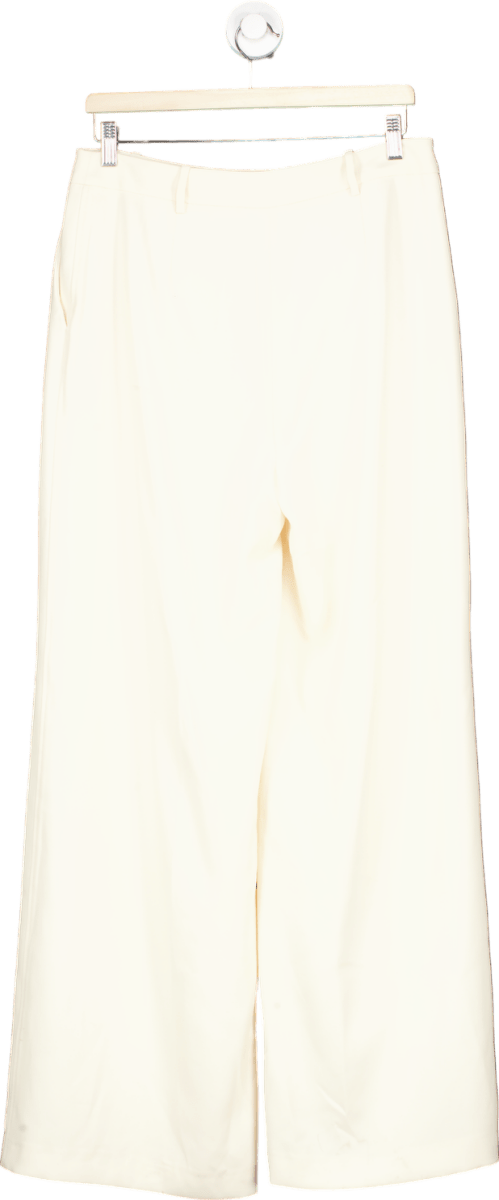 Hobbs Cream Wide Leg Trousers UK 12 - Reliked