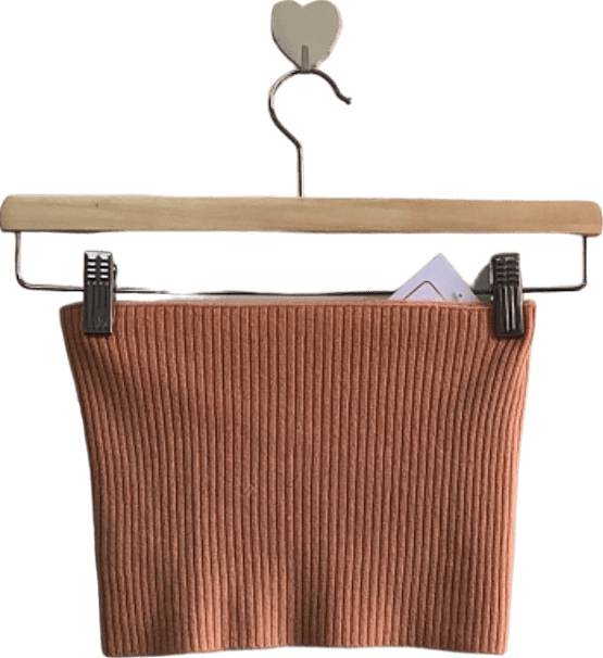 Hobbs Orange Ribbed Knit Tube Top UK S - Reliked