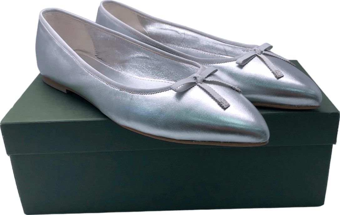 Hobbs Silver Nikita Ballet Flat EU 41 UK 8 - Reliked
