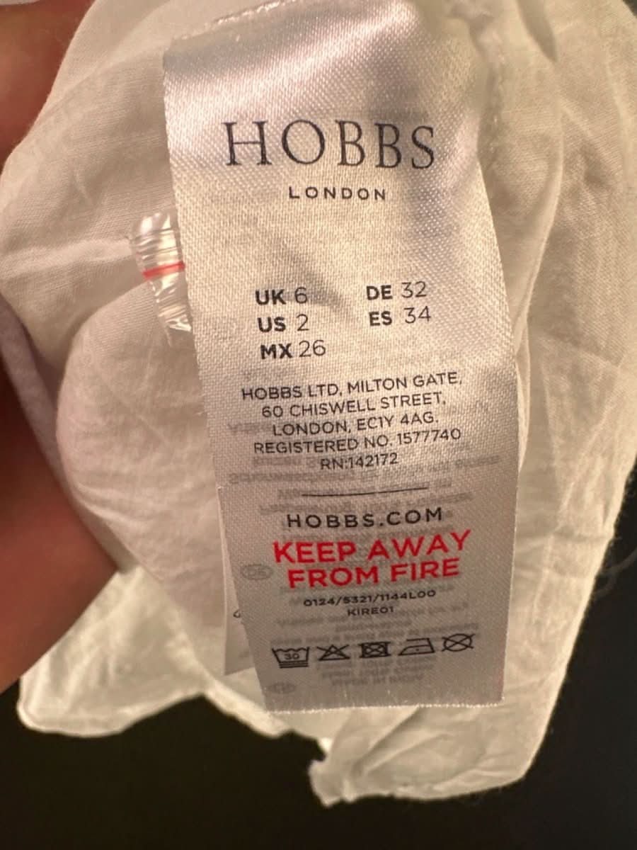 Hobbs White Limited Edition Button Down Midi Dress UK 6 - Reliked