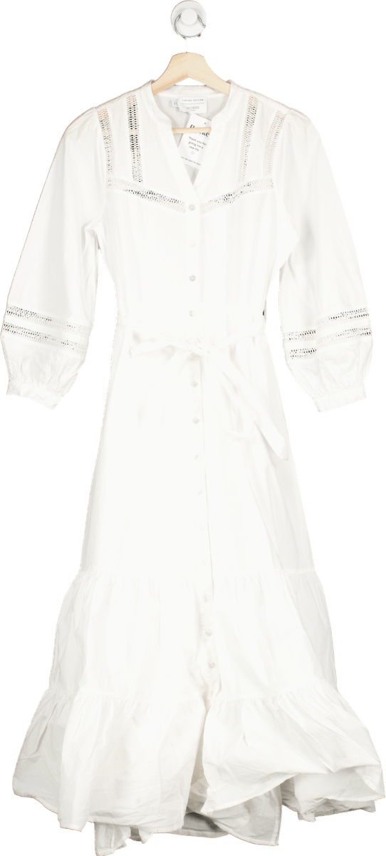 Hobbs White Limited Edition Button Down Midi Dress UK 6 - Reliked
