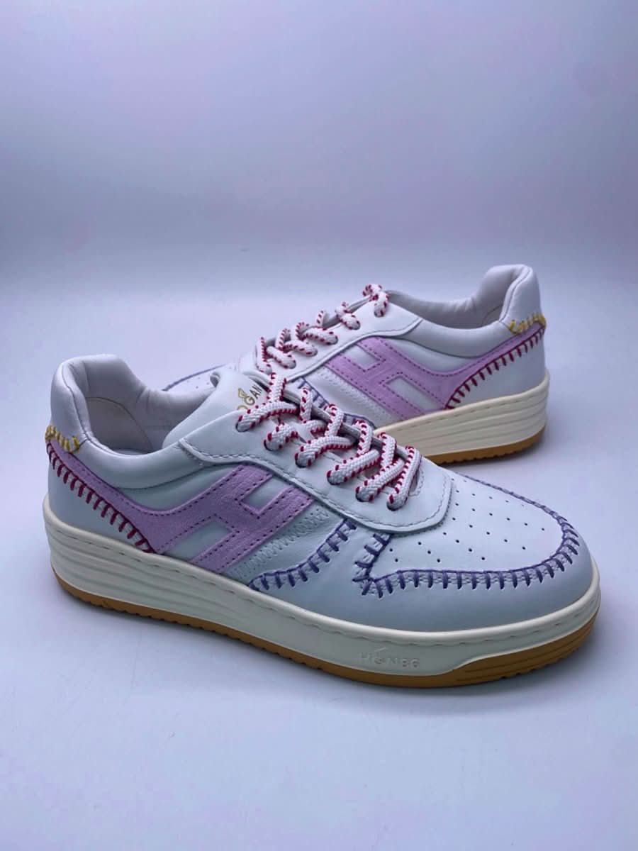 Hogan White and Pink Women's Lace - Up Sneakers EU 37 UK 4 - Reliked