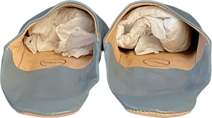 hohenia Blue Moroccan Babouche Slippers UK 4 EU 37 👠 - Reliked