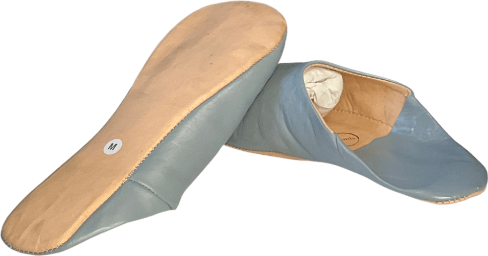 hohenia Blue Moroccan Babouche Slippers UK 4 EU 37 👠 - Reliked