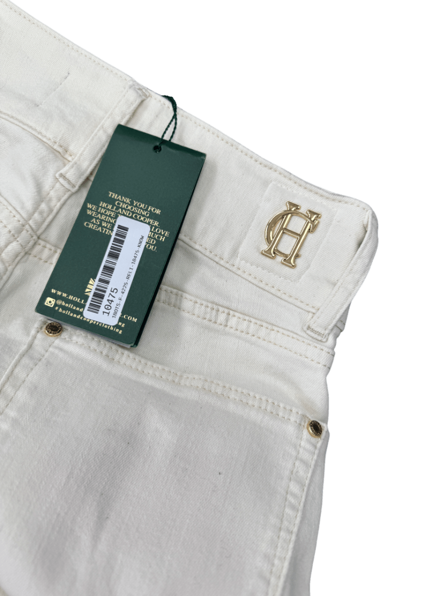Holland Cooper Cream High Rise Flared Jeans UK 10 - Reliked