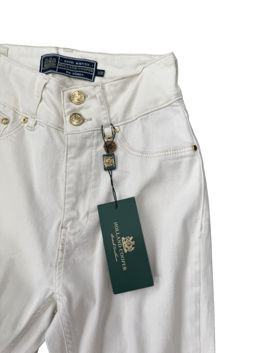 Holland Cooper Cream High Rise Flared Jeans UK 10 - Reliked