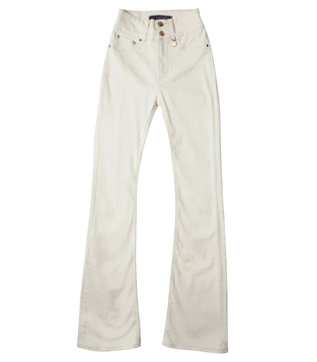Holland Cooper Cream High Rise Flared Jeans UK 10 - Reliked