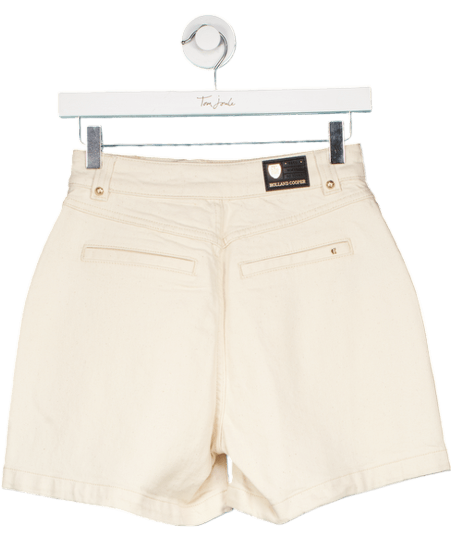 Holland Cooper Cream Utility Denim Shorts Oatmeal UK 8 - Reliked