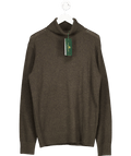 Holland Cooper Green 100% Merino Wool Byron Roll Neck Knit Moss UK M - Reliked