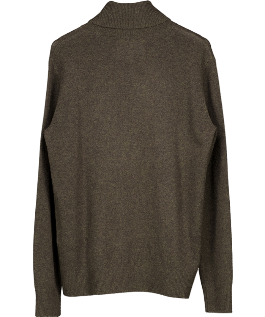 Holland Cooper Green 100% Merino Wool Byron Roll Neck Knit Moss UK M - Reliked