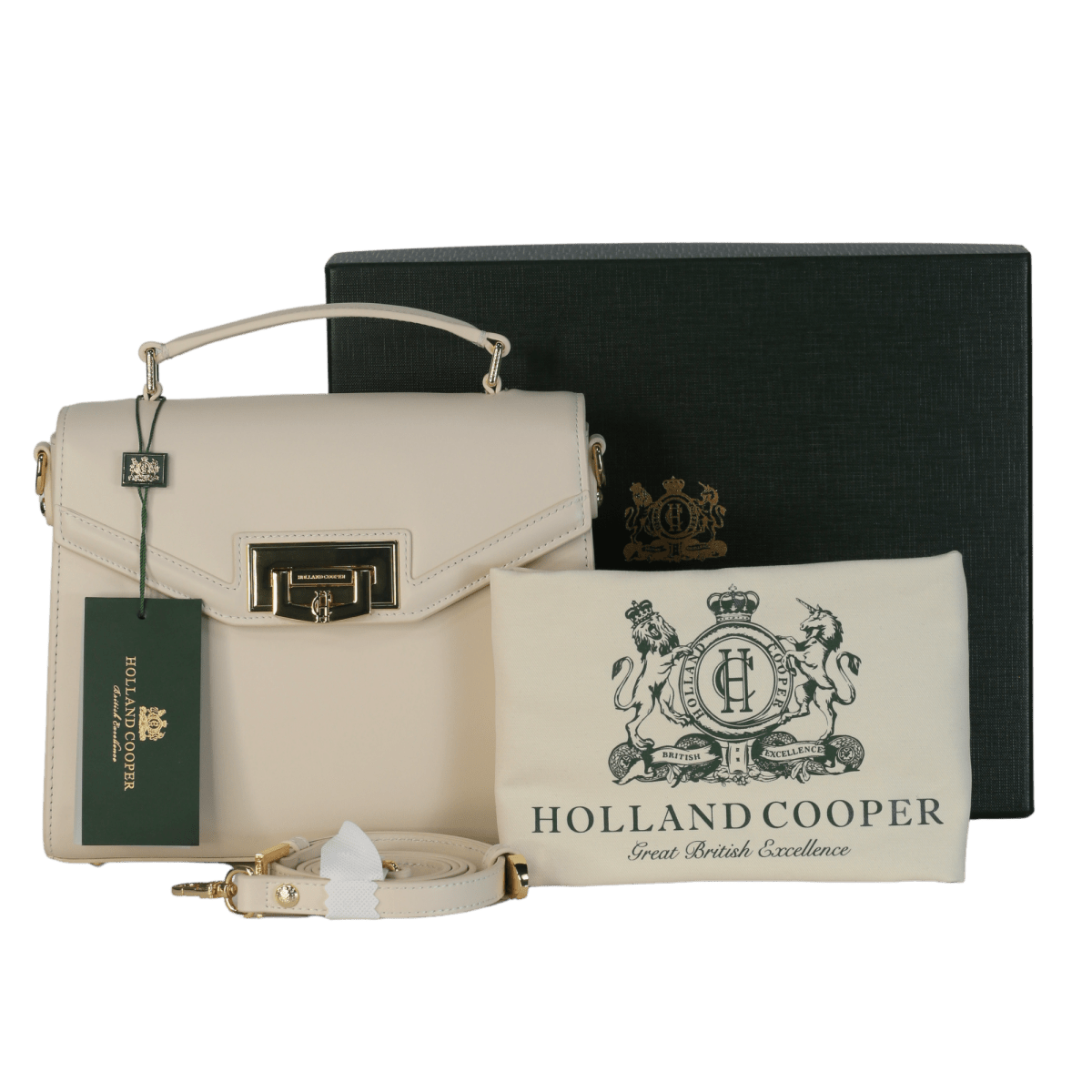 Holland Cooper Leather Cheltenham Bag Cream - Reliked