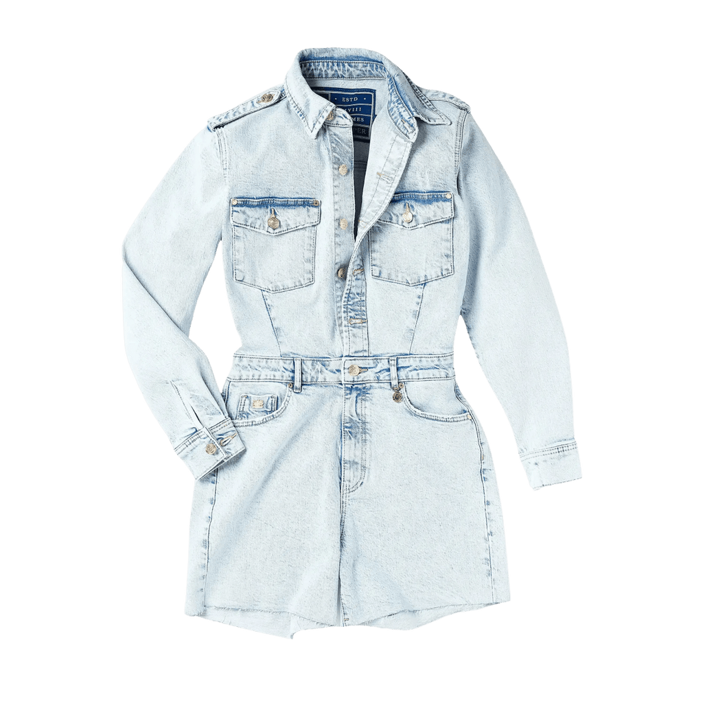 Holland Cooper Light Stone Wash Utility Playsuit UK 12 - Reliked