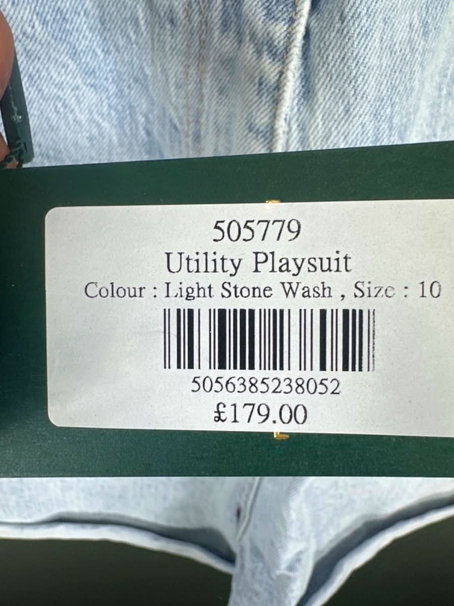 Holland Cooper Light Stone Wash Utility Playsuit UK 12 - Reliked